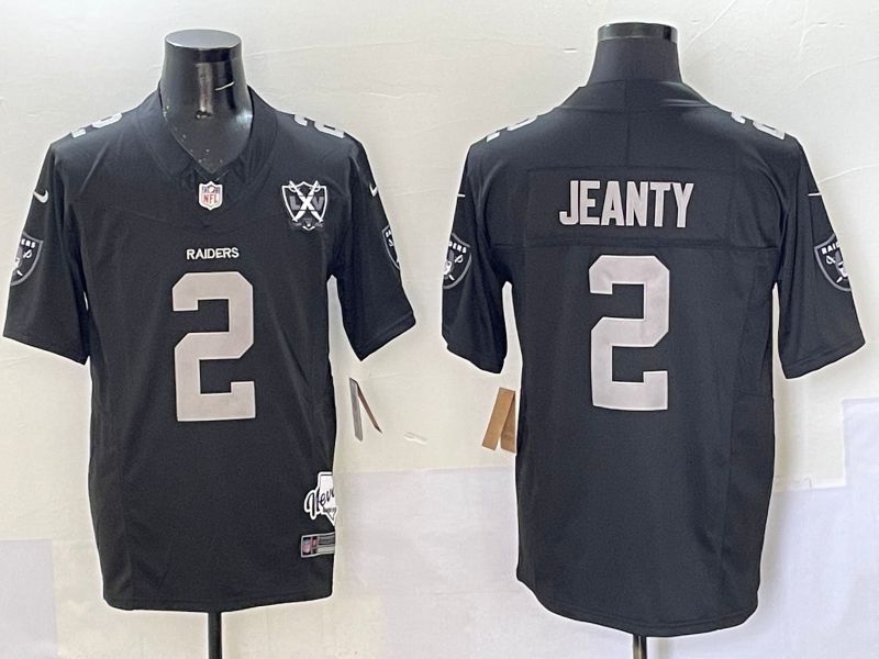 Men 2025 Oakland Raiders #2 Jeanty Grey Throwback Three generations Nike Limited NFL Jersey style 1->oakland raiders->NFL Jersey